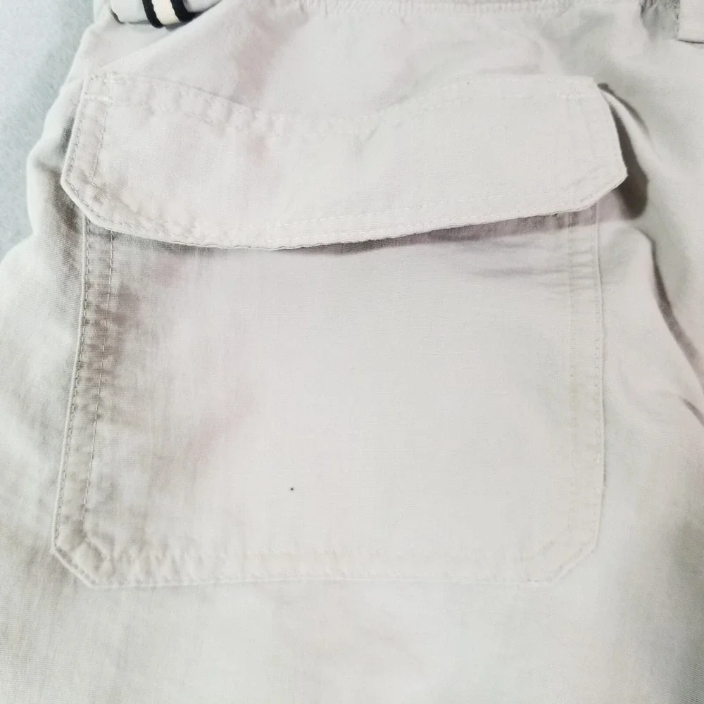 The North Face cargo pants shorts combo men's large beige outdoor nylon flawed